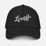 "Loved" Black Denim Hat