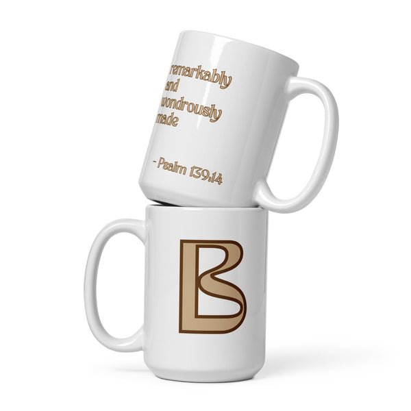 Initial Mug - B - "remarkably & wondrously made"