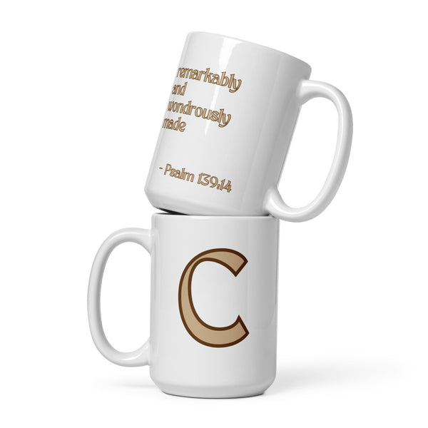 Initial Mug - C- "remarkably & wondrously made"