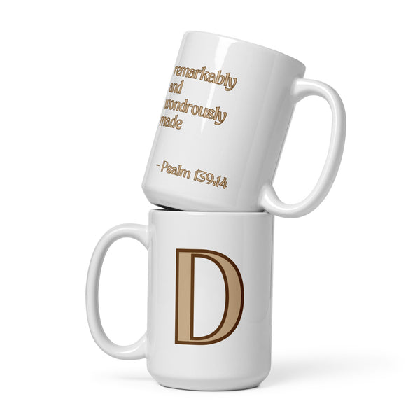 Initial Mug - D- "remarkably & wondrously made"